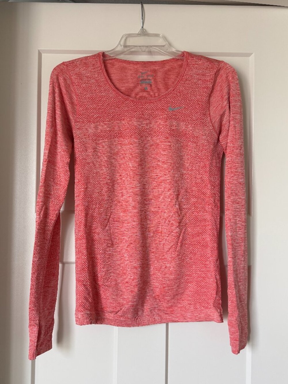 Nike Women's Dri-Fit Long Sleeve Running Top Coral Size S